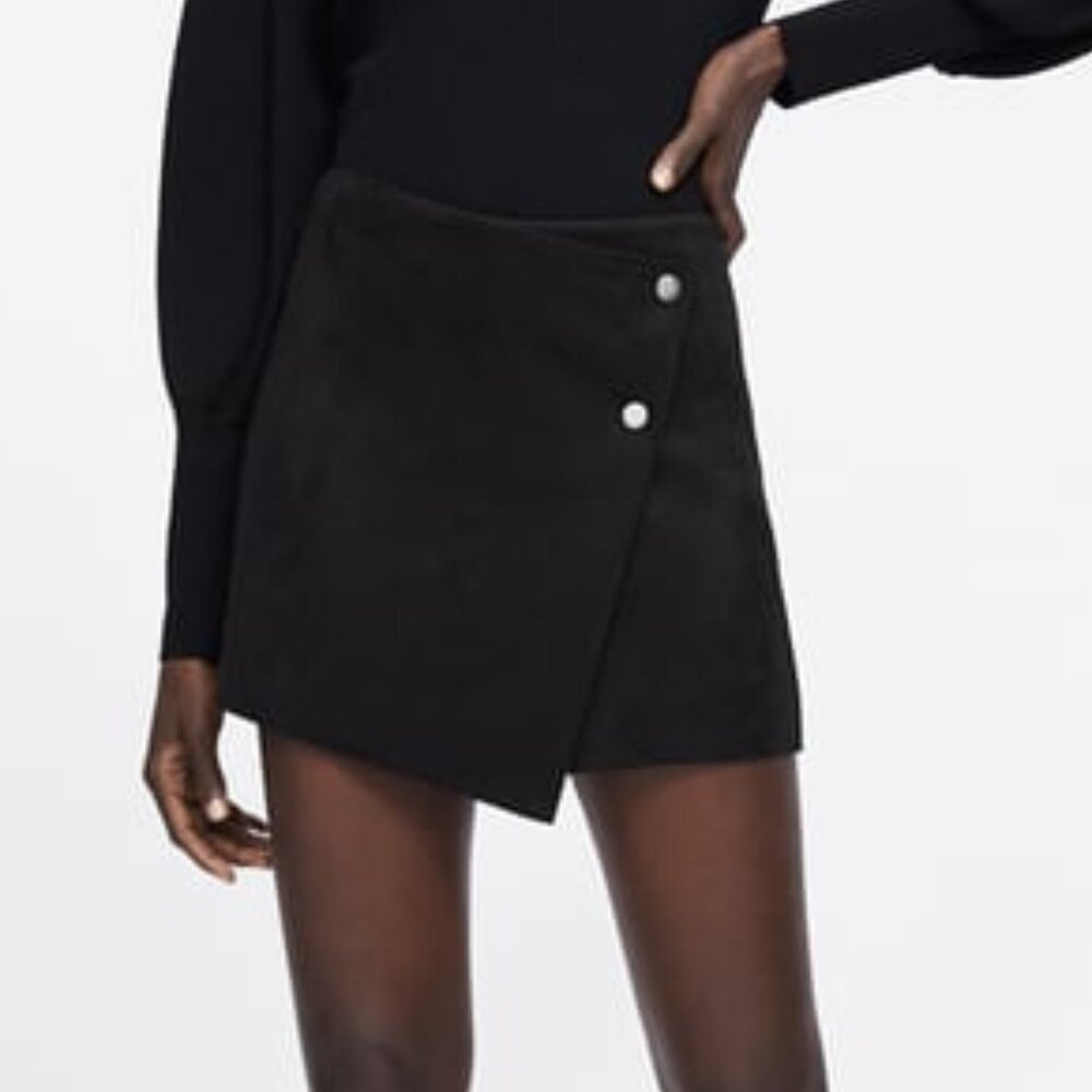 Faux Suede Skort